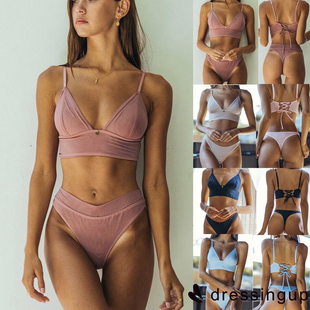 Set bikini hai mảnh không dây gợi cảm cho nữ