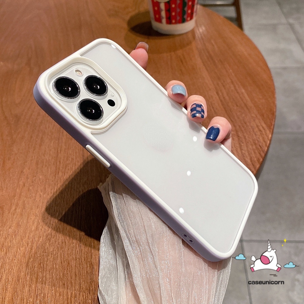 Ốp Điện Thoại Acrylic Cứng Khung Vuông Chống Sốc Sang Trọng Cho IPhone 11 14 13 12 Pro max 11pro max 14pro 13pro max