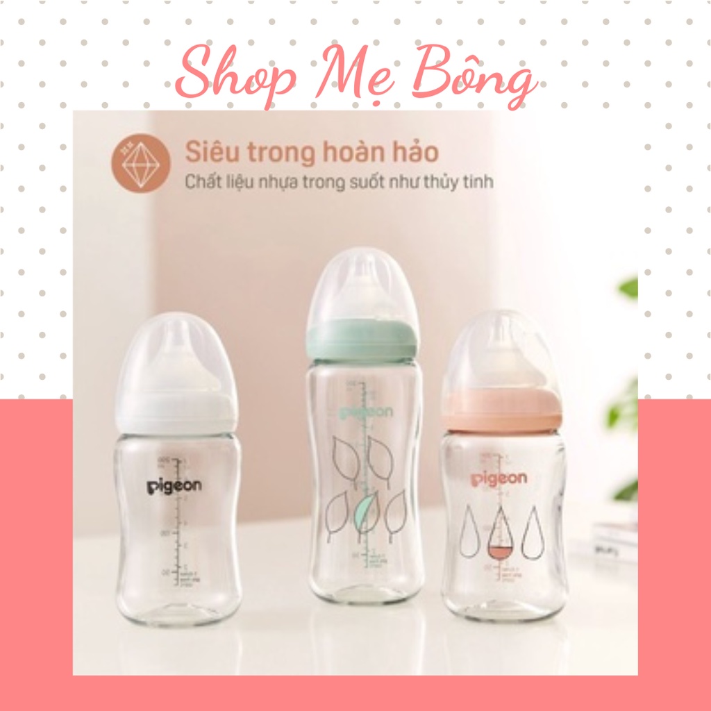 Bình sữa Pigeon cổ rộng siêu trong T- Ester dung tích 200ml/ 300ml
