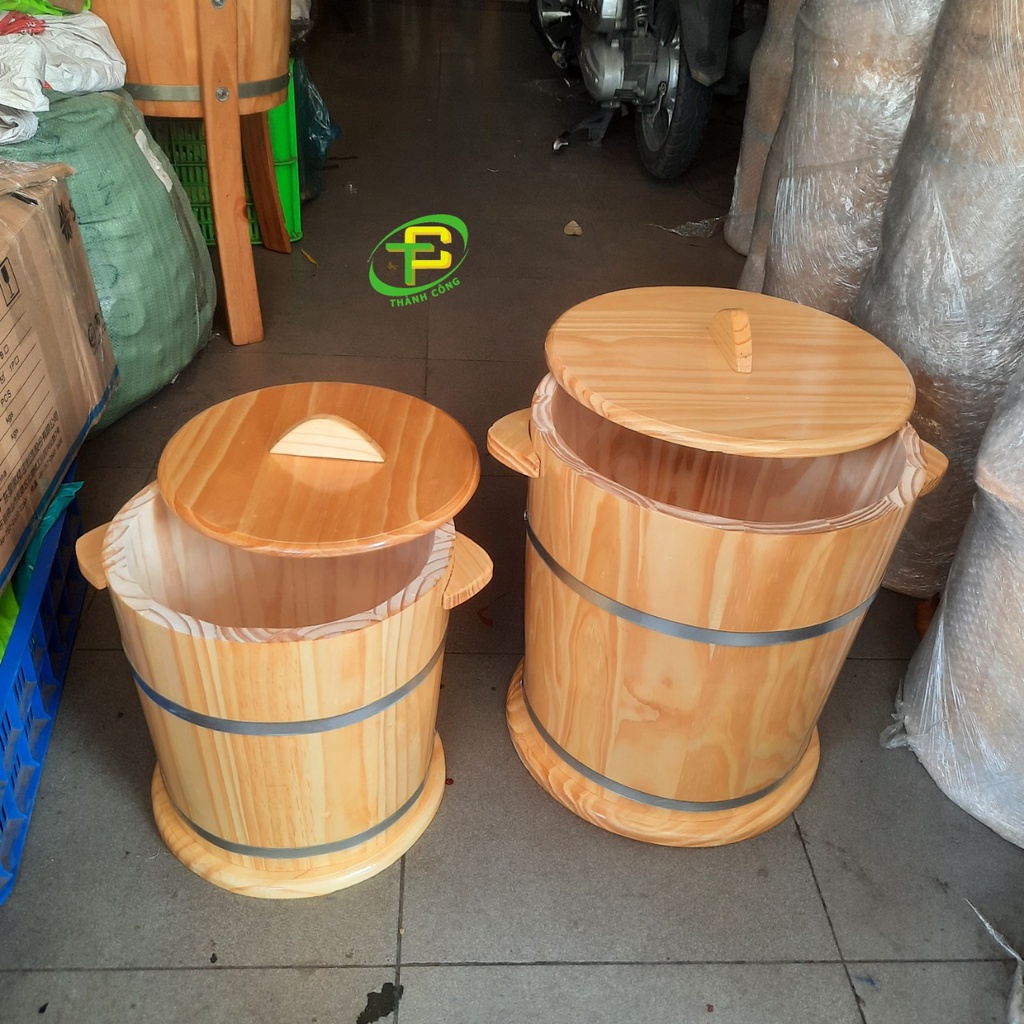 Thùng đựng gạo gỗ thông