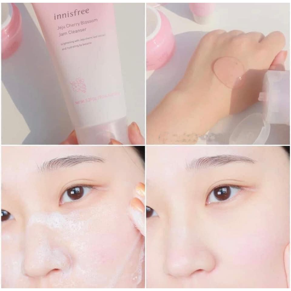 Sữa rửa mặt dưỡng sáng da hoa anh đào JEJU CHERRY BLOSSOM JAM CLEANSER chính hãng