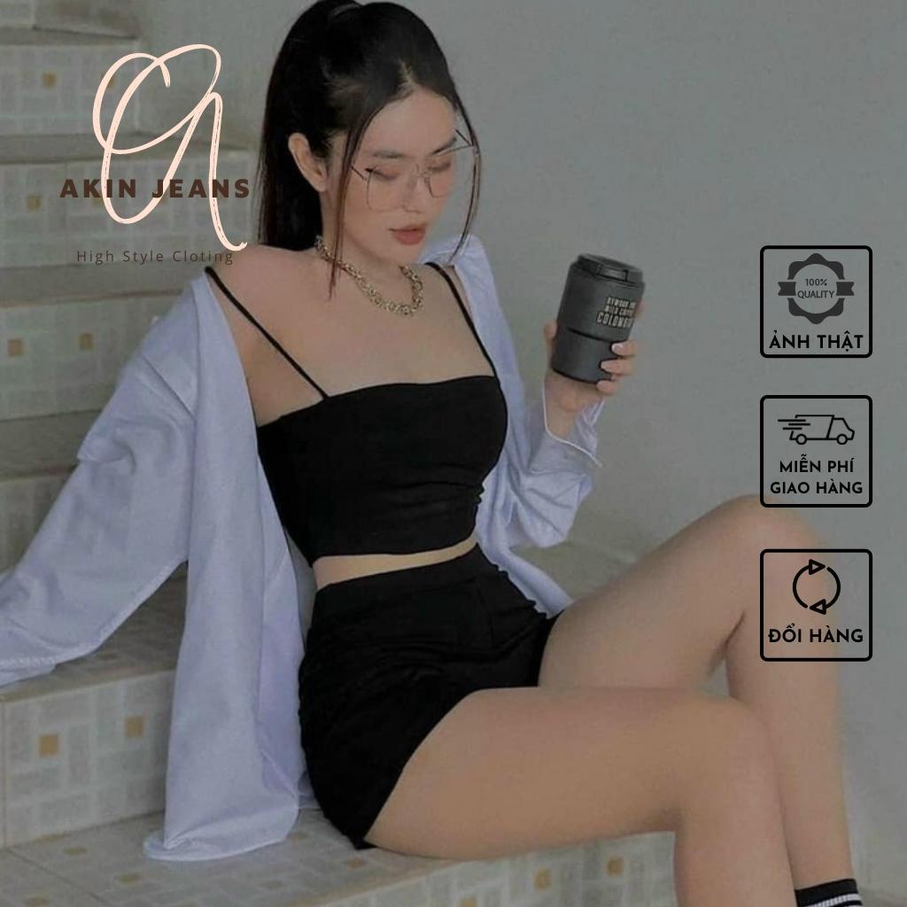 Quần Sooc Zara Nữ Cạp Cao, Quần Short Nữ Lưng Cao Co Giãn 4 Chiều Vải Thun Siêu Hot, Akin Jeans SZK