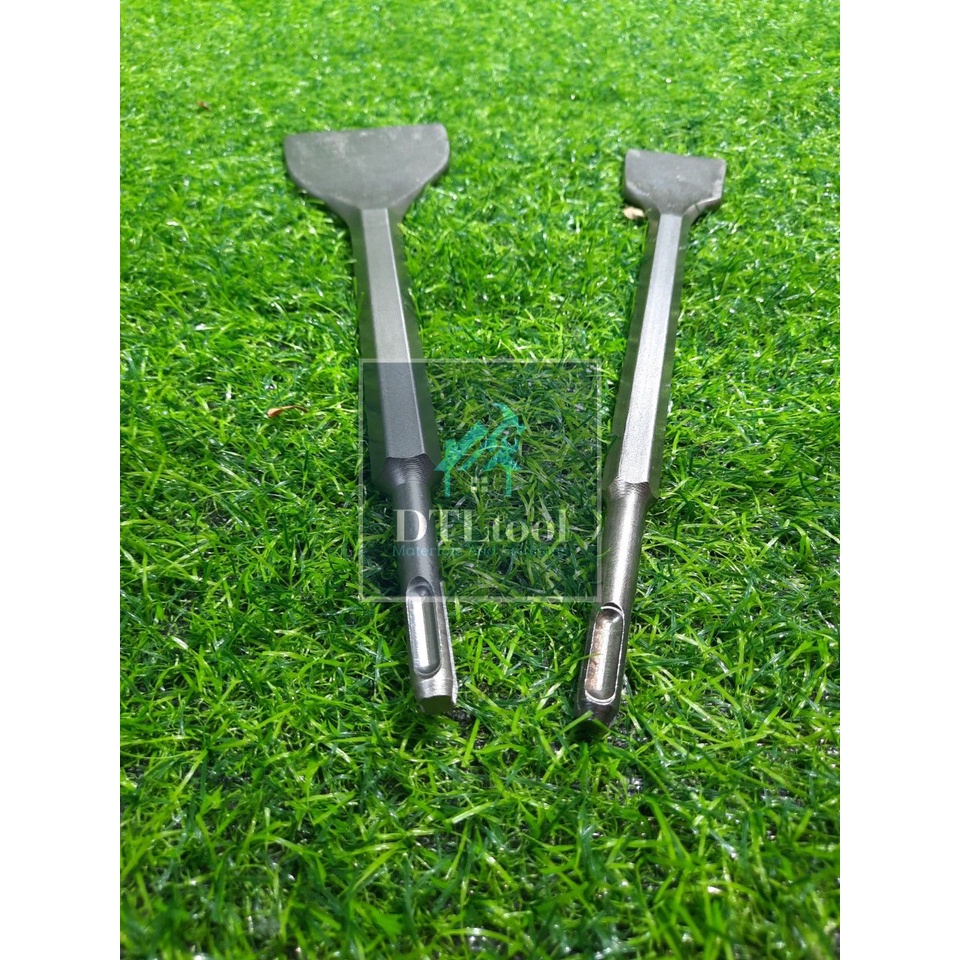 Mũi đục dẹt 8cm. Dóc vữa trát, đục gạch lát, bóc vữa cán nền - Đầu gài 14. Lắp máy vừa khoan vừa đục phổ thông