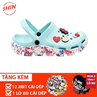 dép cross xanh mind vảy sơn 💖FREESHIP💖dép cross đế lượn sóng DUV09