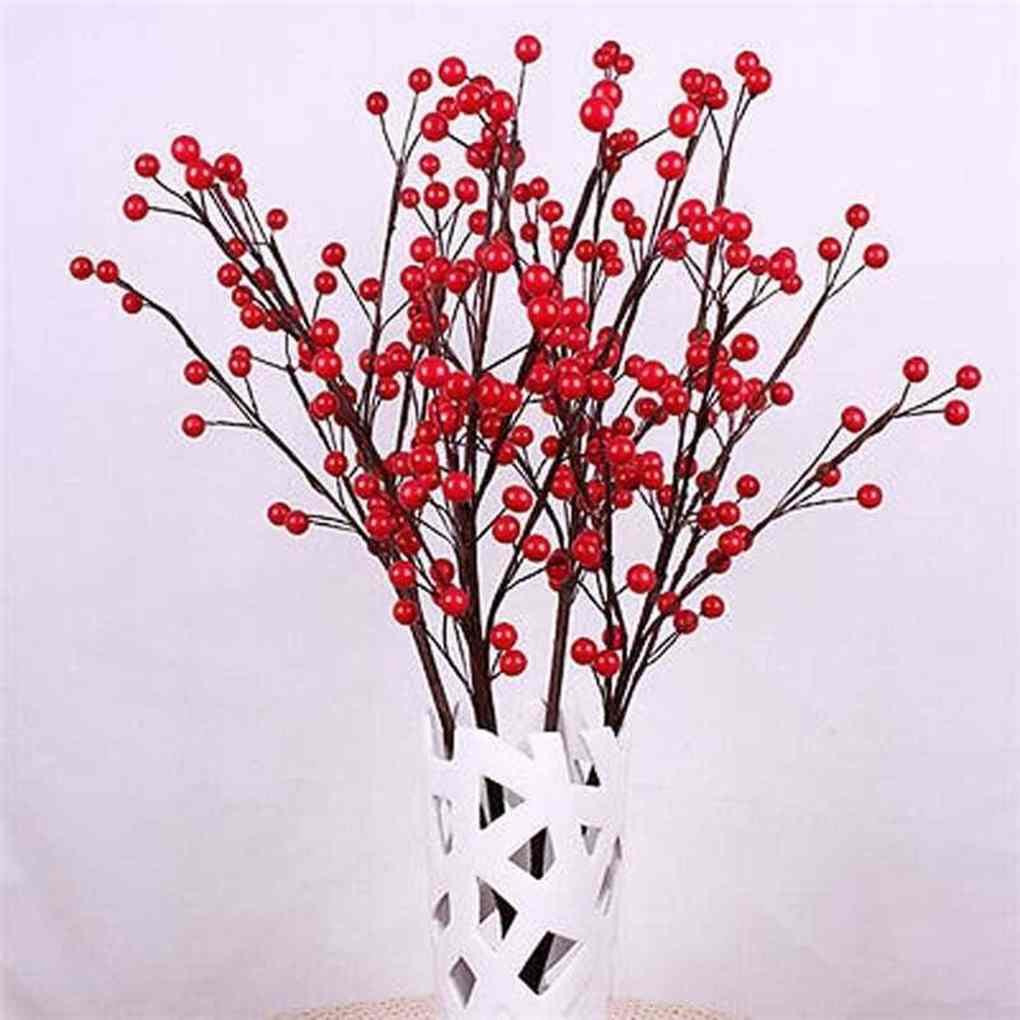 Bộ 100 Quả Mọng Đỏ Nhân Tạo Bằng Xốp Dùng Để Trang Trí Nhà Cửa Dịp Giáng Sinh