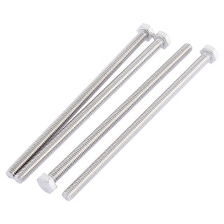 M6 x 120mm fully threaded stainless steel hex head screw bolt 4 pcs