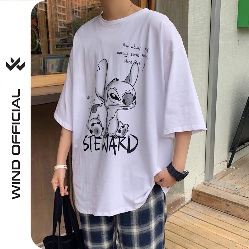 Áo phông unisex form rộng WIND oversize tay lỡ STEWARD thời trang nam nữ ulzzang | BigBuy360 - bigbuy360.vn