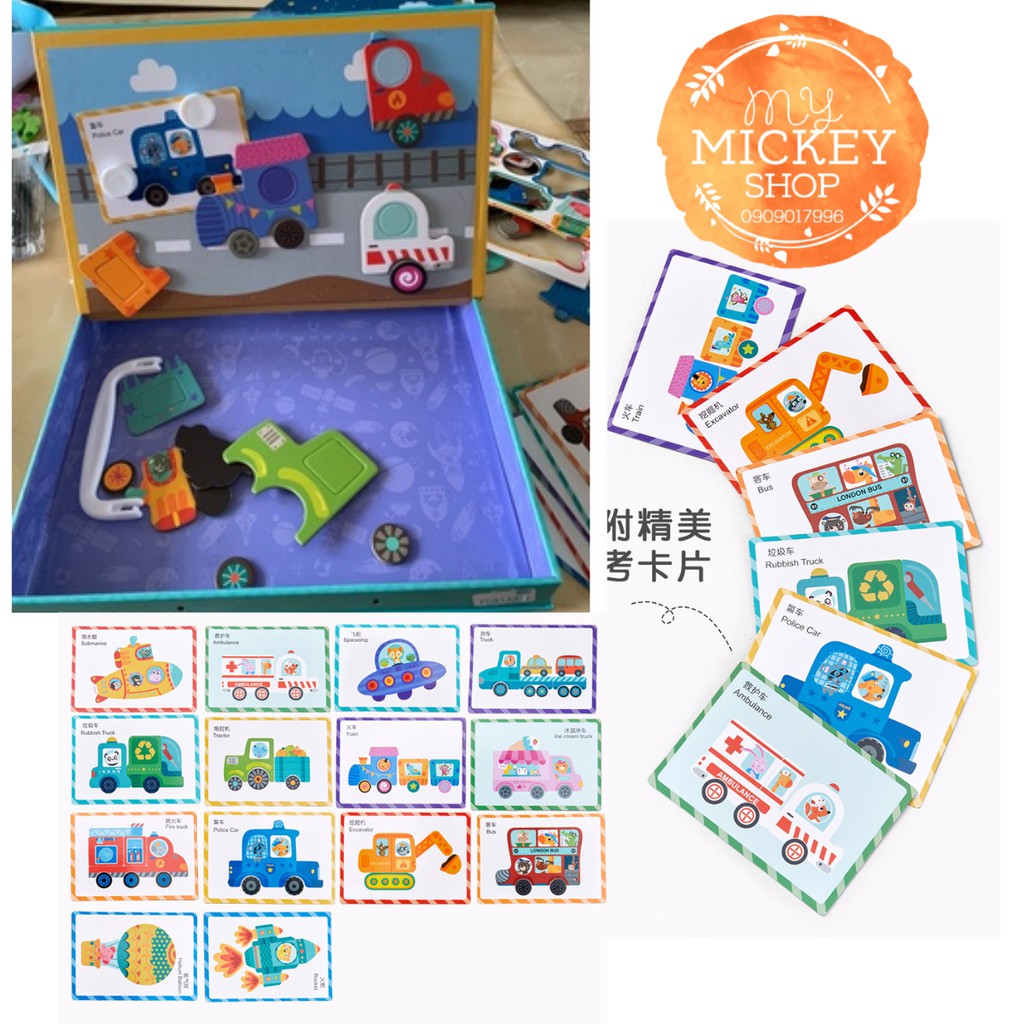 Đồ chơi xếp hình Nam Châm Giao Thông - đồ chơi trí tuệ trẻ em đa chức năng 3 4 5 6 tuổi magnet traffic
