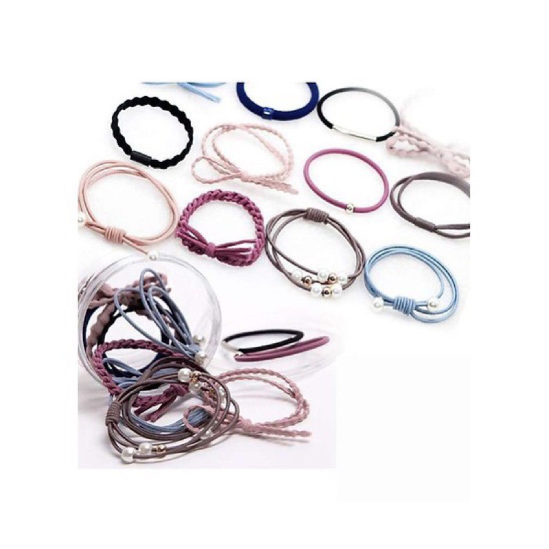 Hộp 12 dây buộc tóc Hàn Quốc siêu sinh