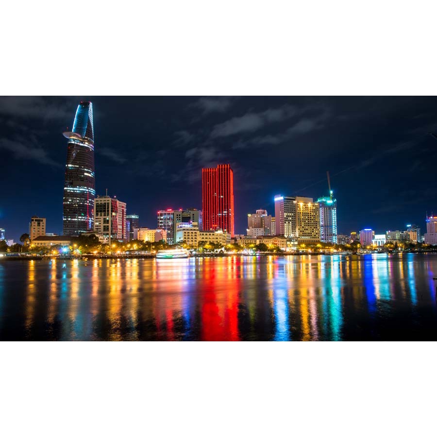 Tranh dán tường tổng hợp địa danh Việt Nam 3D in theo kích thước yêu cầu – Không giới hạn kích thước.