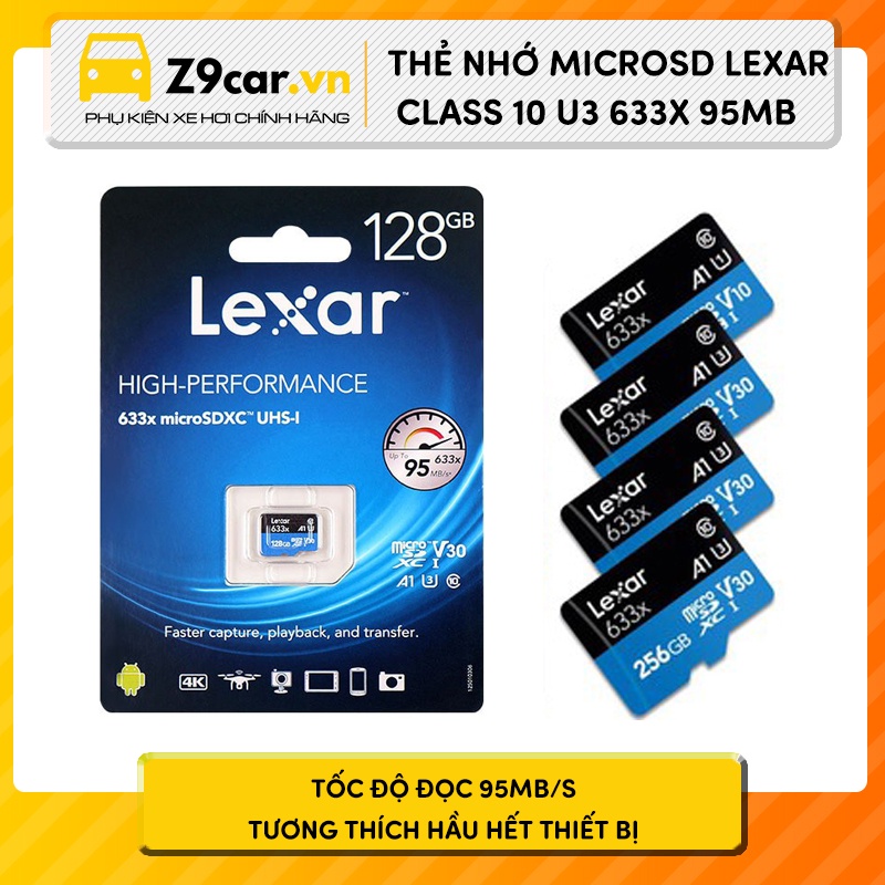 Thẻ nhớ MicroSD Lexar Class 10 U3 633x 95MB - Hàng chính hãng Lexar