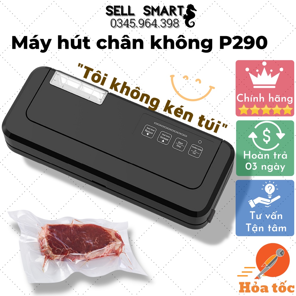 Máy Hút Chân Không Thực Phẩm Không Kén Túi, Kiêm Hàn Miệng Túi KAW K-29(P290) Chính Hãng - Lực Hút Mạnh 220W - BH 12T