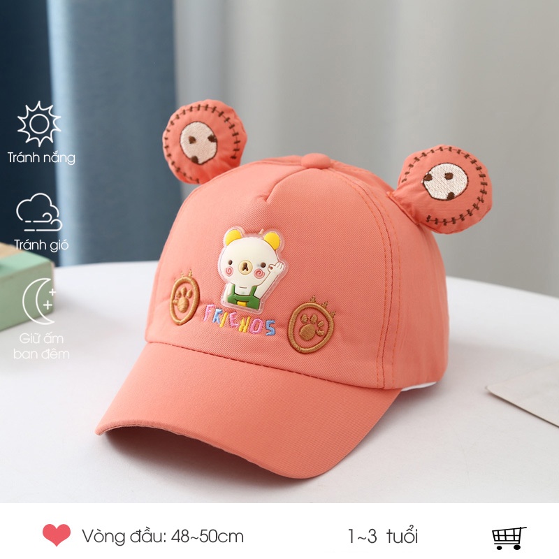 Nón mũ lưỡi trai trẻ em chống nắng 1-3 tuổi, hoạt hình ẾCH dễ thương, chất liệu cao cấp, phong cách Hàn Quốc Poco Home
