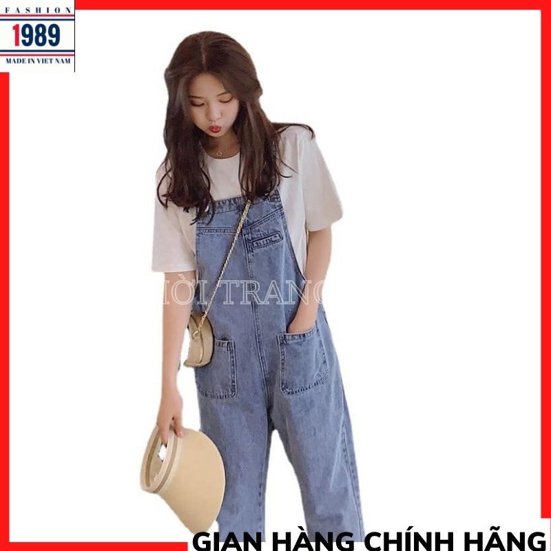 Yếm quần dài nữ ,yếm bò jean nữ phong cách hàn quốc nữ ulzzang ,THỜI TRANG 1989