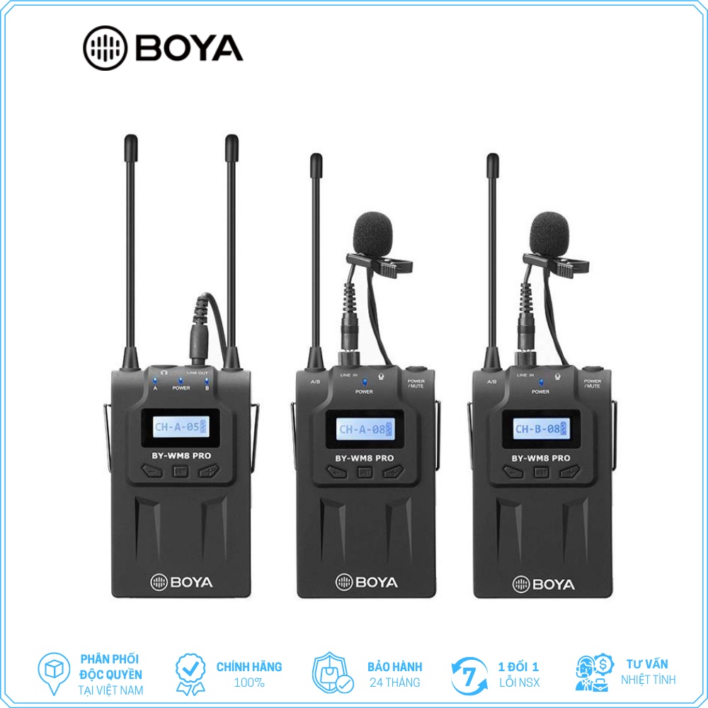 [Mã ELHACE giảm 4% đơn 300K] BOYA BY-WM8 PRO K2 - Mic thu âm không dây dành cho Máy ảnh