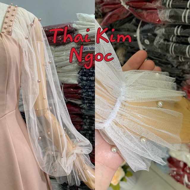Đầm trắng tay lưới phồng đính hạt Gin siêu xinh kèm ảnh thật/ đầm dự tiệc | BigBuy360 - bigbuy360.vn