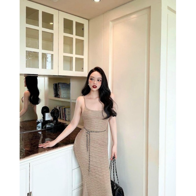 🌸 Dây nịt xích luồn da 🌿 Chất kim loại phối da 🌿 Freesize