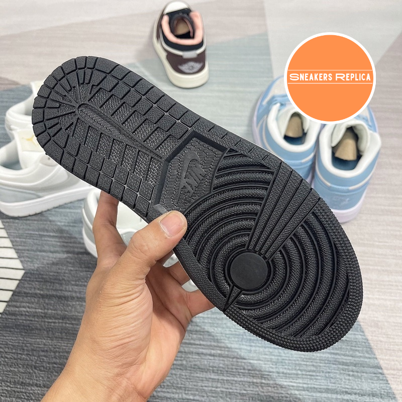 Giày sneaker Jordan 1 Low, Giày thể thao nam nữ JD1 Low Mocha Brown - Fullbox kèm dây phụ