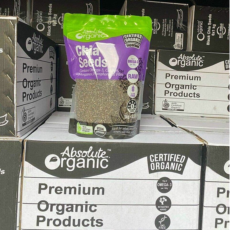 Hạt Chia Úc Absolute Organic Chia Seeds túi tím
