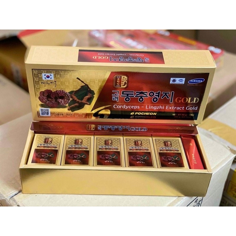 Cao linh chi đỏ hàn quốc💖FREESHIP💖cao linh chi đỏ hộp 5 hũ 50gr  điều hòa huyết áp
