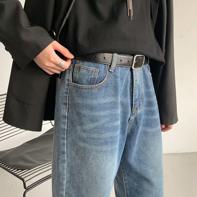 Quần Jeans Ống Rộng Thời Trang Xu Hướng Hàn Quốc Cho Nam Và Nữ