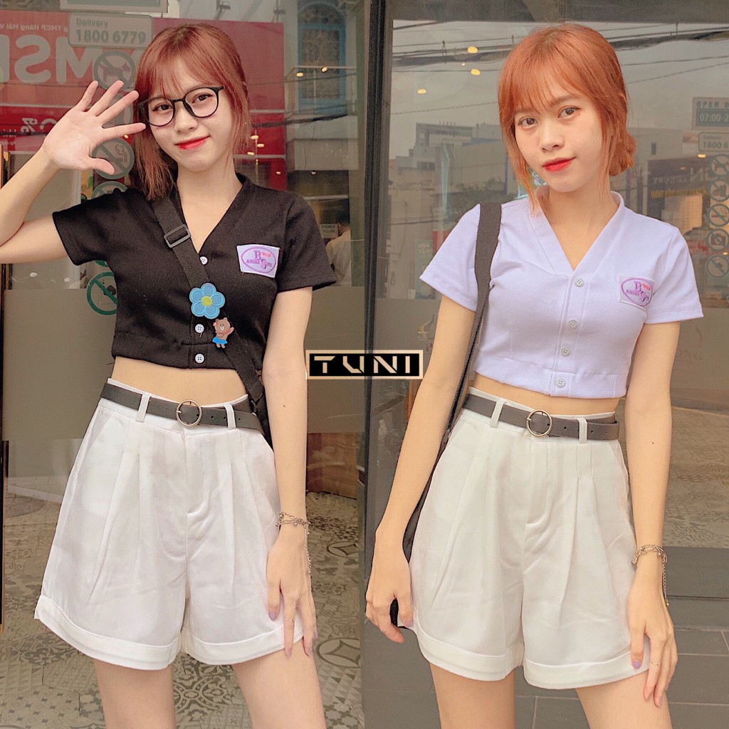 Áo croptop nữ ulzzang BANA dáng ôm (ẢNH THẬT)