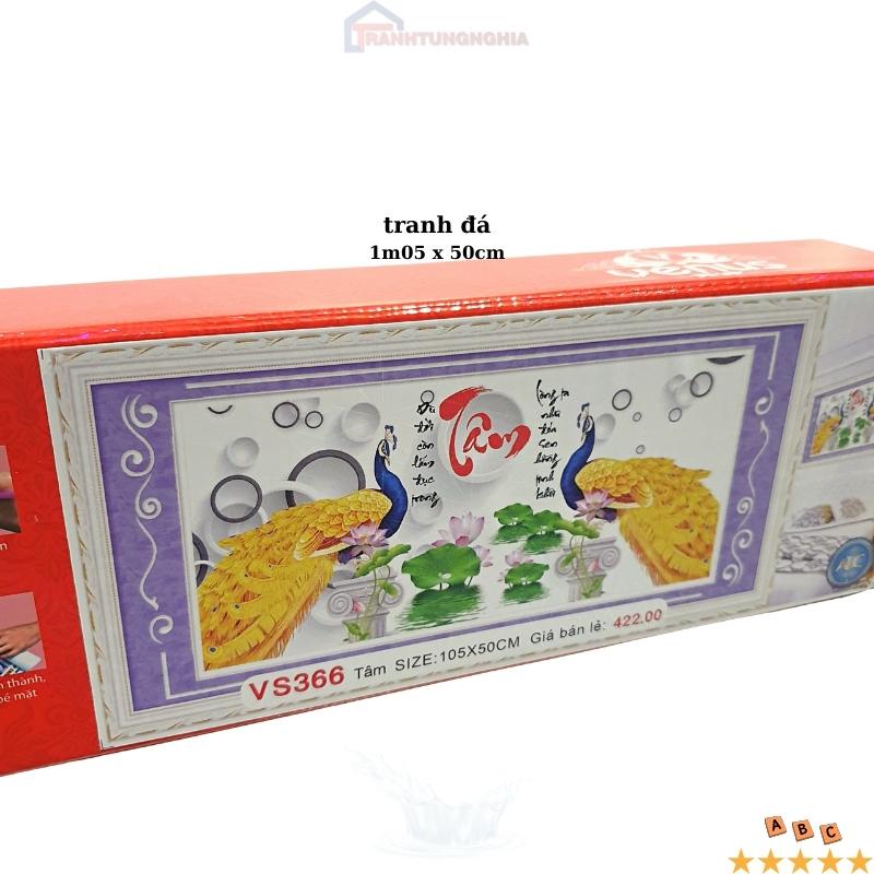 Tranh đính đá chữ tâm 1m05 x 50cm