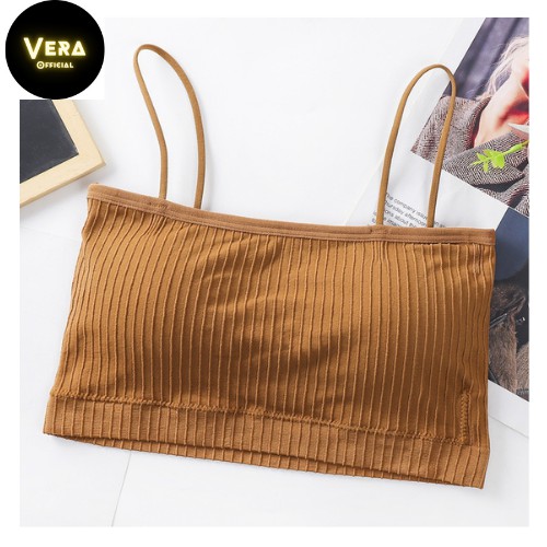 Áo bra cotton, mềm mịn, thấm hút mồ hôi, áo ngực không gọng 2 dây mảnh, thun gân co giãn 4 chiều.QA001 | BigBuy360 - bigbuy360.vn