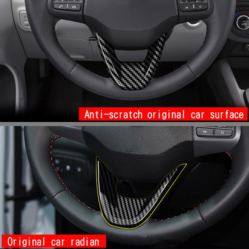 Khung Dán Trang Trí Bảng Điều Khiển Vô Lăng Bằng Sợi Carbon Cho 2022 Hyundai I10