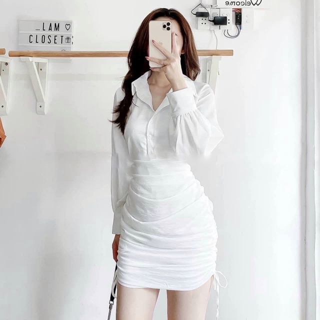 Đầm sơmi rút hông | BigBuy360 - bigbuy360.vn