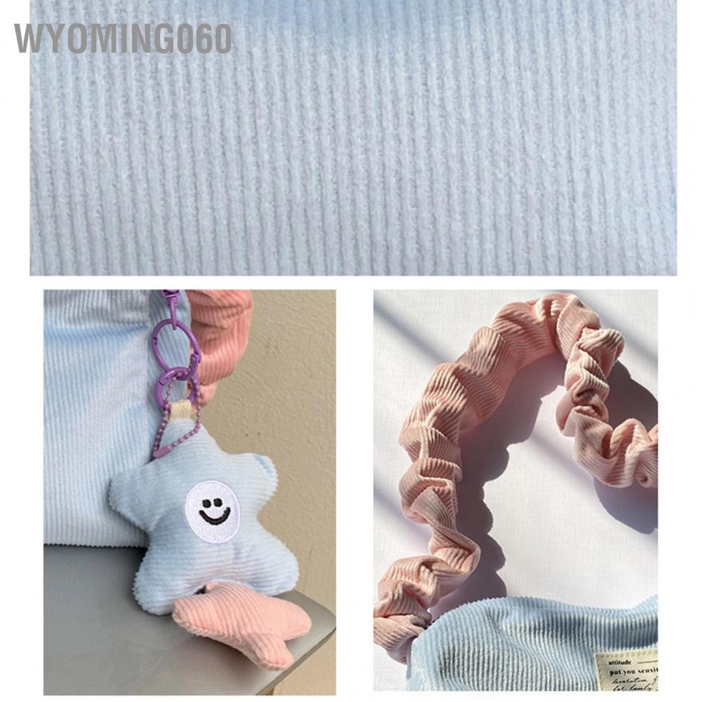 Wyoming060 Cute Keychain Corduroy Cartoon Pattern Pendant Decoration for Women's Bag