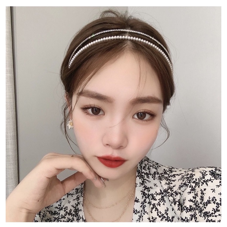 Bờm tóc dáng mảnh thiết kế hàng đá và hạt thanh lịch B105