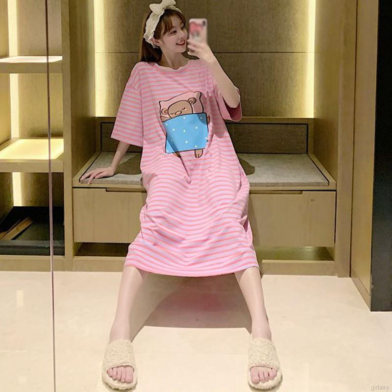 Đầm Ngủ Ngắn Tay Kẻ Sọc Ngang Thời Trang Cho Nữ | BigBuy360 - bigbuy360.vn