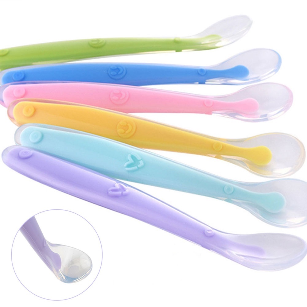1 Muỗng Ăn Dặm Bằng Silicon Mềm An Toàn Dành Cho Trẻ
