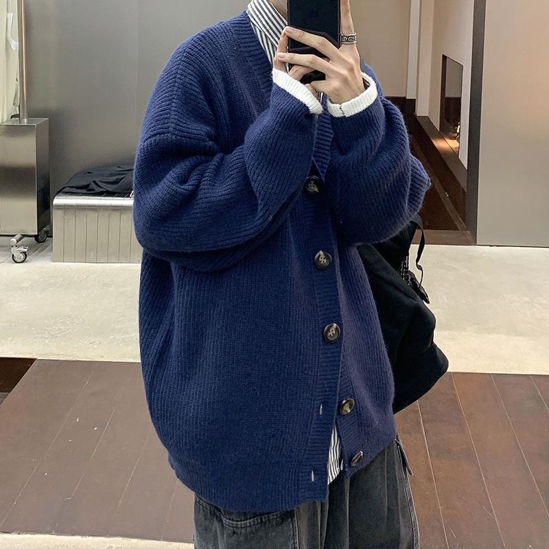 Áo khoác cardigan dệt kim dáng rộng thời trang sành điệu cho nam