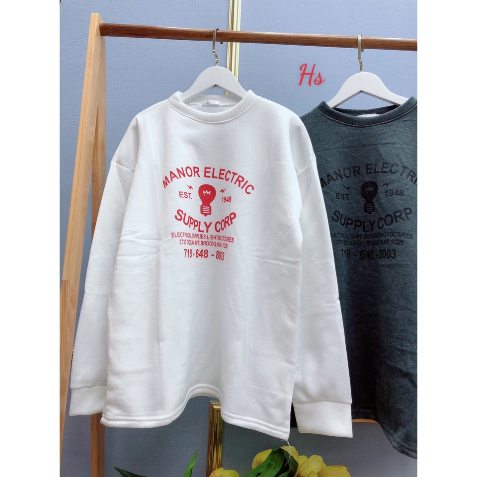 Áo nỉ sweater in bóng đèn 1948 000791