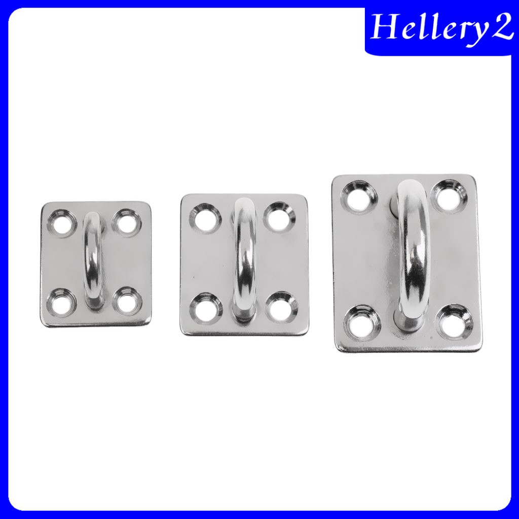 [HELLERY2] 5mm 6mm 8mm Square Pad Eye Plates for Marine Boat Sailing - Stainless Steel 304