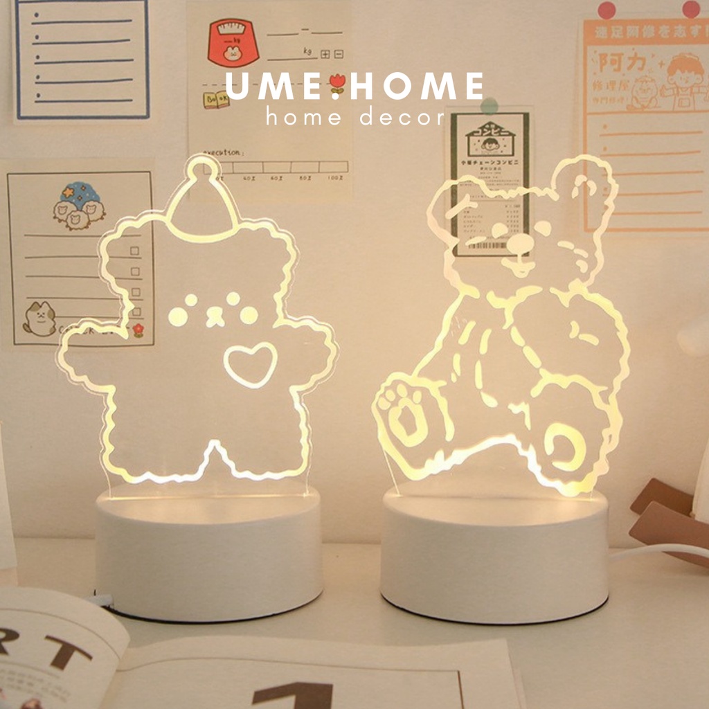 Đèn Led, Đèn Ngủ Để Bàn 3D trang trí phòng ngủ dễ thương