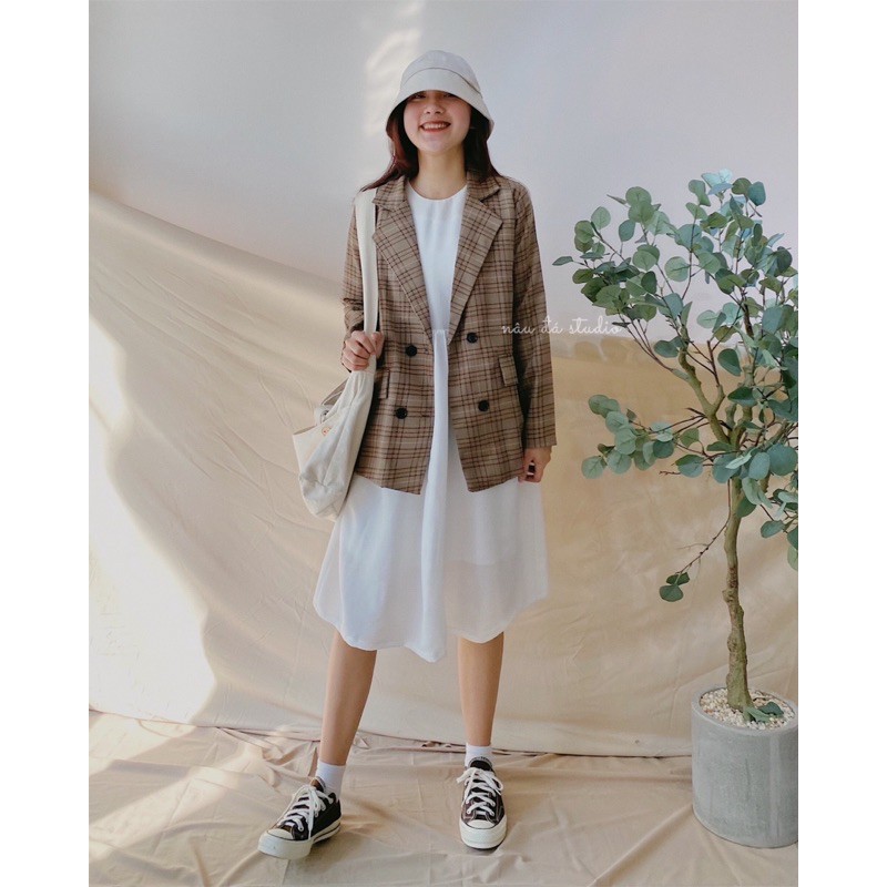 BLAZER HÀN QUỐC 2 LỚP LÓT DÀY DẶN (ảnh thật) - NÂU ĐÁ STUDIO. | BigBuy360 - bigbuy360.vn