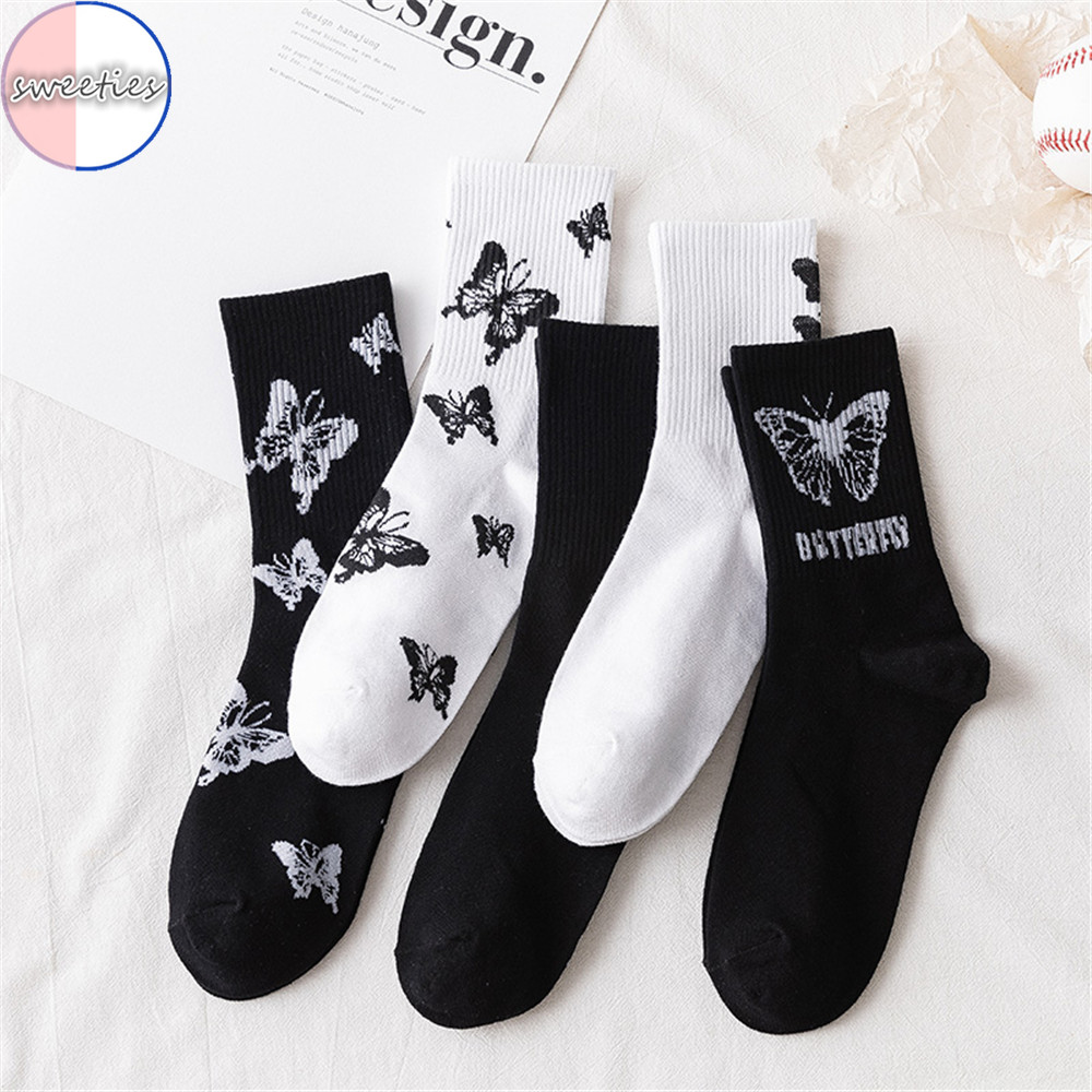 BUTTERFLY Vớ Cotton Dáng Dài Đơn Giản Thời Trang Cho Nữ