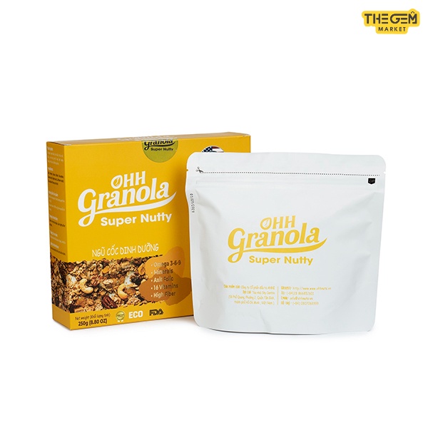 [Sản Phẩm Mới] Ngũ Cốc Granola Giảm Cân Ăn Kiêng Ăn Sáng Vị Mix 5 Loại Hạt Dinh Dưỡng Sấy Khô Siêu Ngon Nutty (250G)