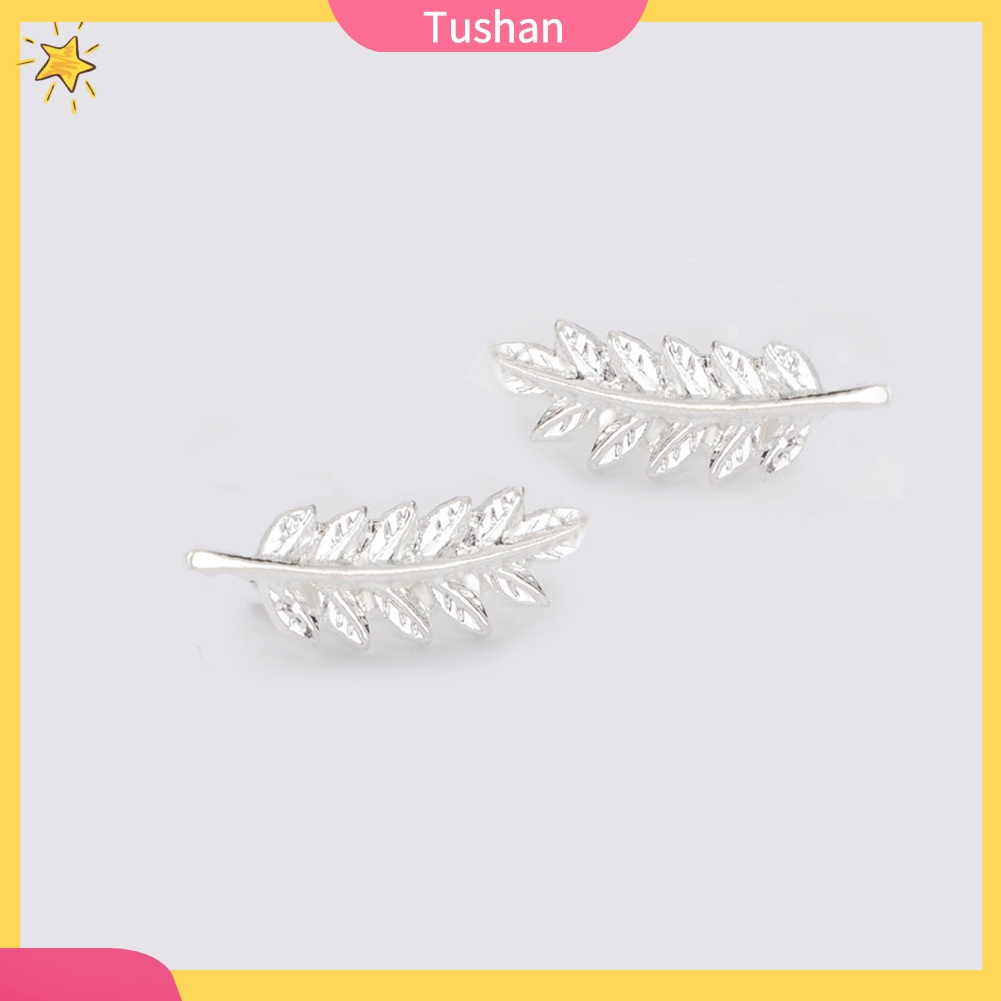 Khuyên tai nữ dáng dài hình lá cây độc đáo