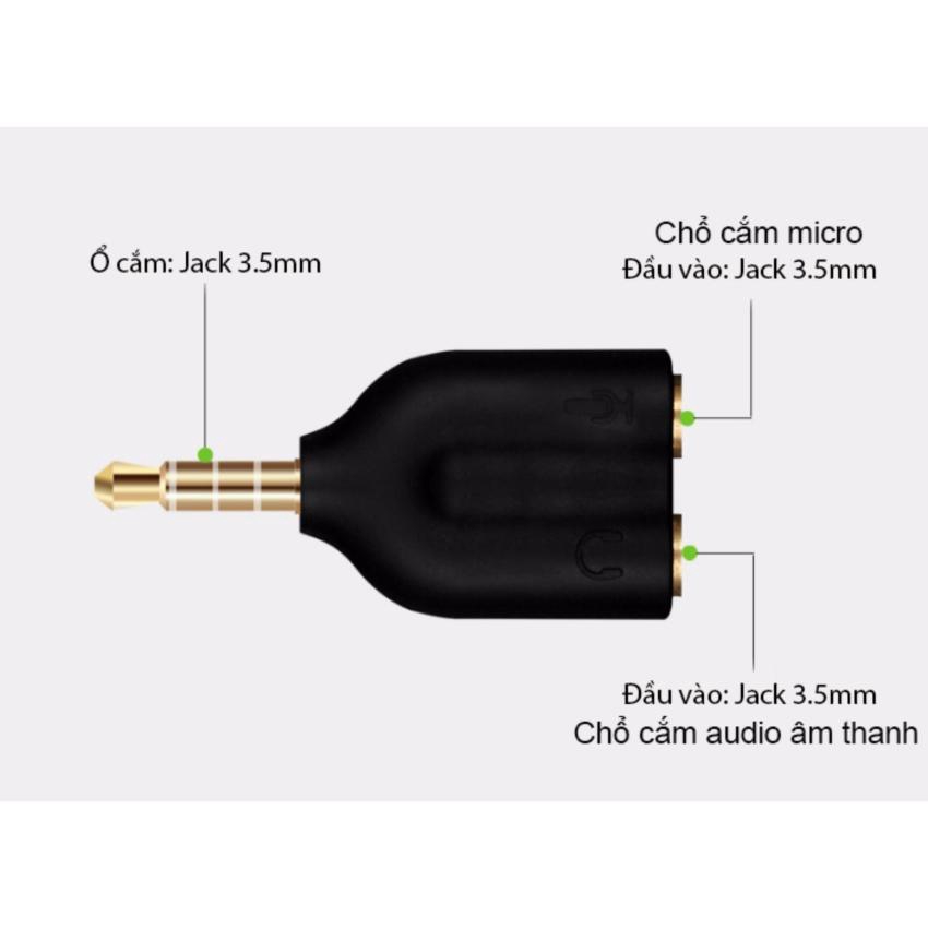 Bộ gộp micro và audio âm thanh ra 1 cổng jack cắm 3.5mm-BBVL