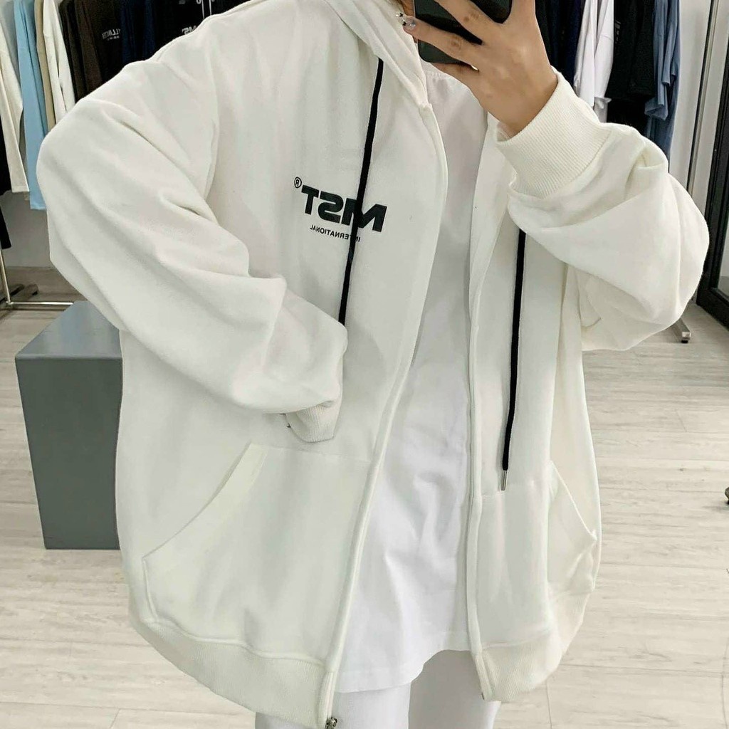 Áo khoác nỉ Hoodie MISS.OUT Dây Kéo form rộng áo nỉ bông ulzzang Cá Tính Unisex - Life Unisex