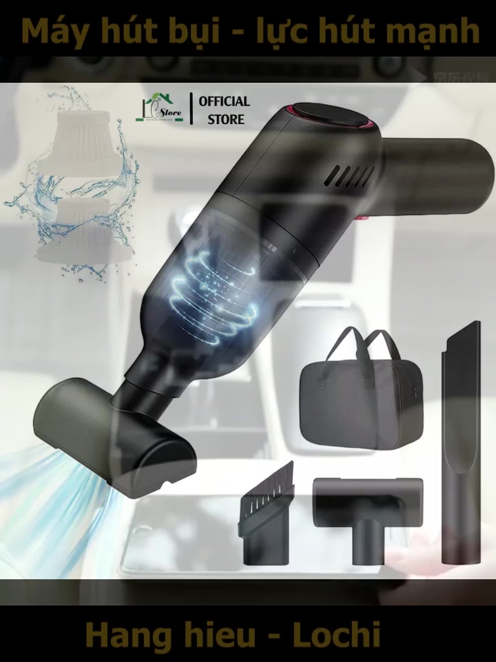 Máy hút bụi mini cầm tay không dây đa năng LT101, lực hút mạnh 10000PA công suất 120w bảo hành 6 tháng | BigBuy360 - bigbuy360.vn