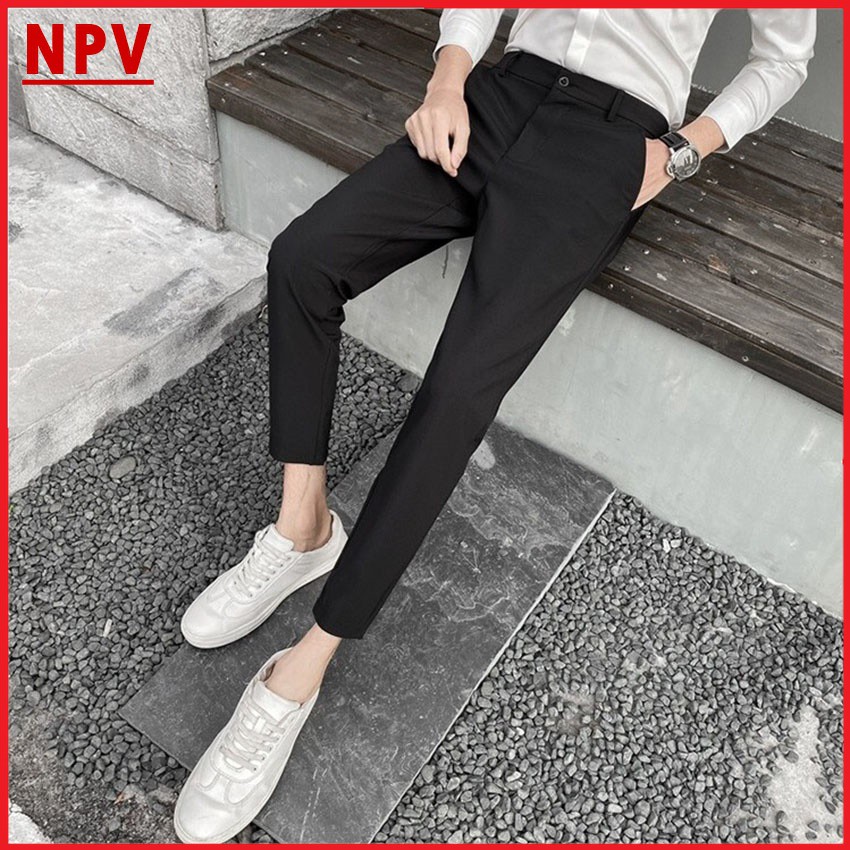 Quần âu nam ống côn NPV vải lụa co giãn,quần tây nam không nhăn, không xù, trẻ trung | BigBuy360 - bigbuy360.vn