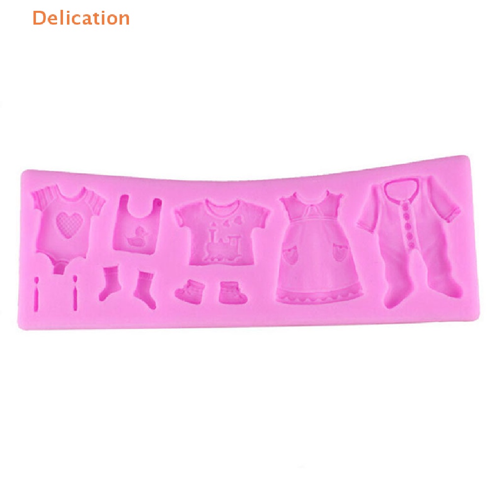 Khuôn Silicone Tạo Hình Trang Trí Bánh Kem Hình Quần Áo Em Bé 3D DIY
