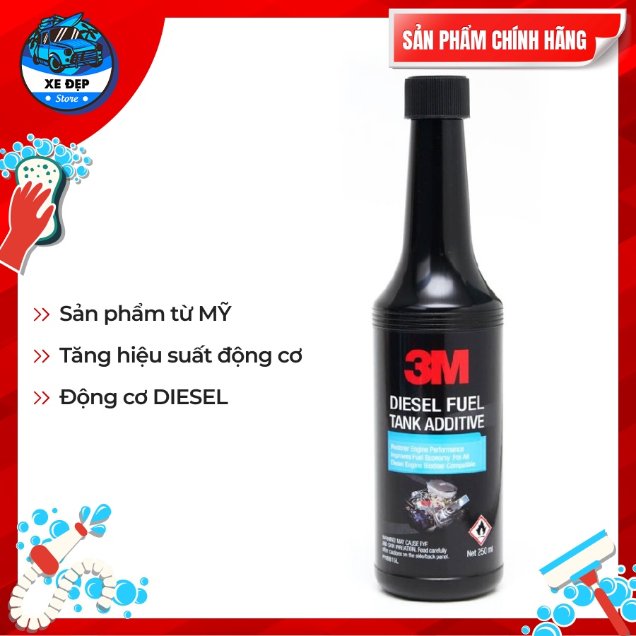 Dung dịch phụ gia DIESEL 3M 08815 tăng công suất động cơ, vệ sinh béc phun, cặn bẩn trong đường ống nhiên liệu