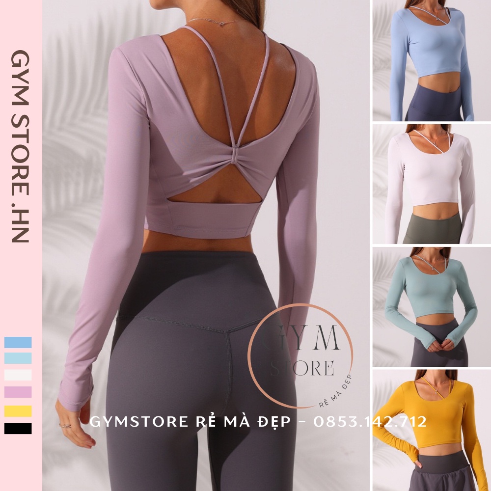 Áo Thun Ôm Body Croptop Tay Dài CÓ MÚT Thể Thao Nữ Tập Gym Yoga Softy Thun Mềm Mịn Thoáng Khí Mát 359