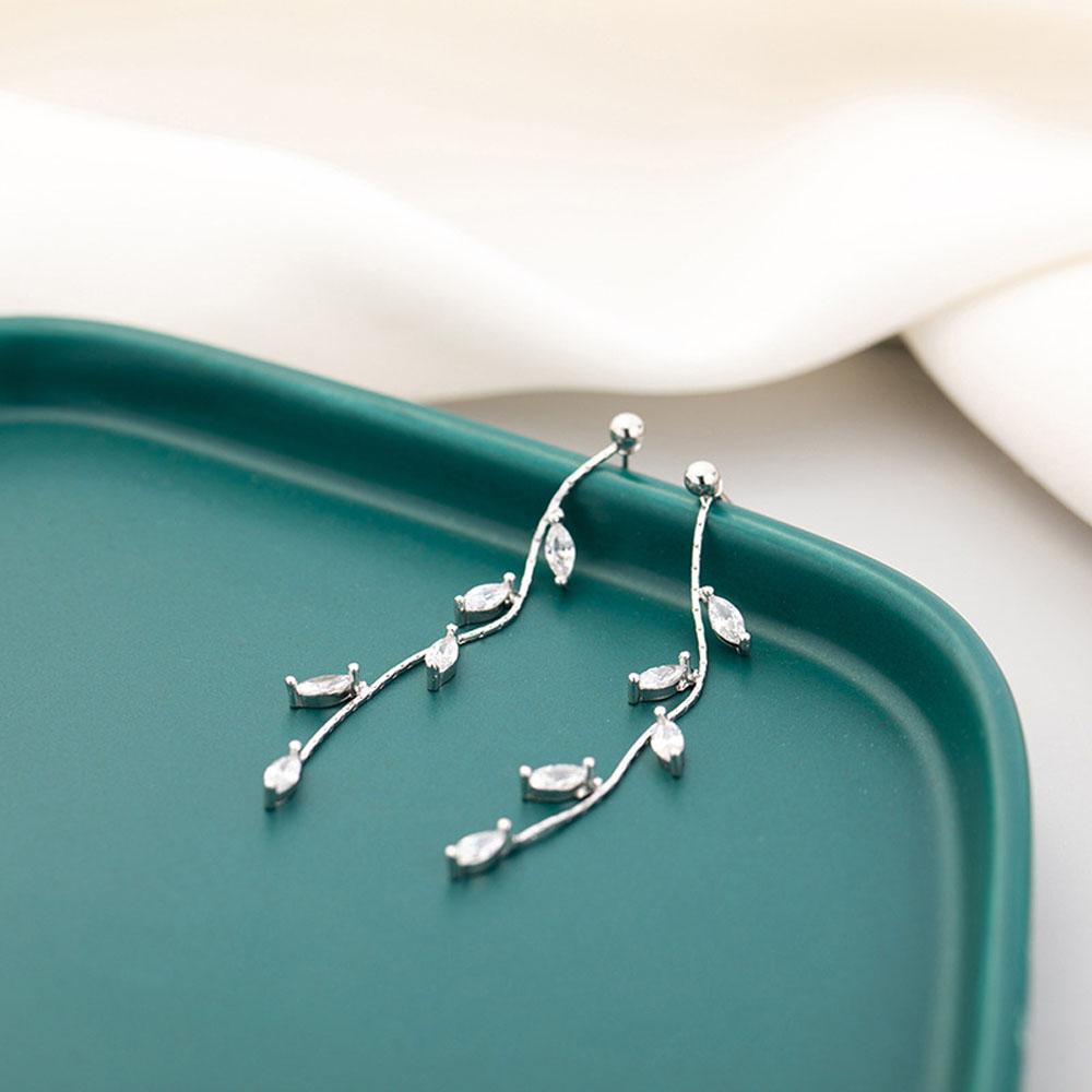 Bông Tai Dáng Dài Hình Chiếc Lá Thanh Lịch|Quà Tặng Đám Cưới Thời Trang Cho Nữ